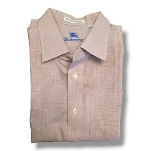 Burberrys Red, Blue & White Button-Down Dress Shirt - Size 17 1/2 - 35